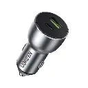 UGREEN 52.5W QC PD Fast Car Charger Cigarette Lighter Adapter 1xUSB-C 1xUSB-A Space Gray 60980