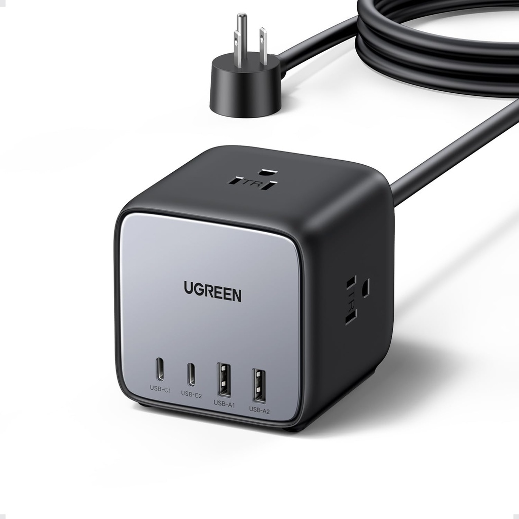 Ugreen 65W Güç Şeridi DigiNest Cube GaN Uzatma USB C Fiş 7'si 1 Arada CD268-90906