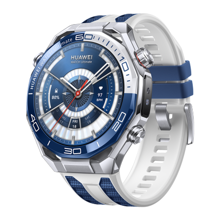 Huawei Watch Ultimate 2 with Çift Renkli Mavi ve Beyaz Fluoroelastomer Strap 