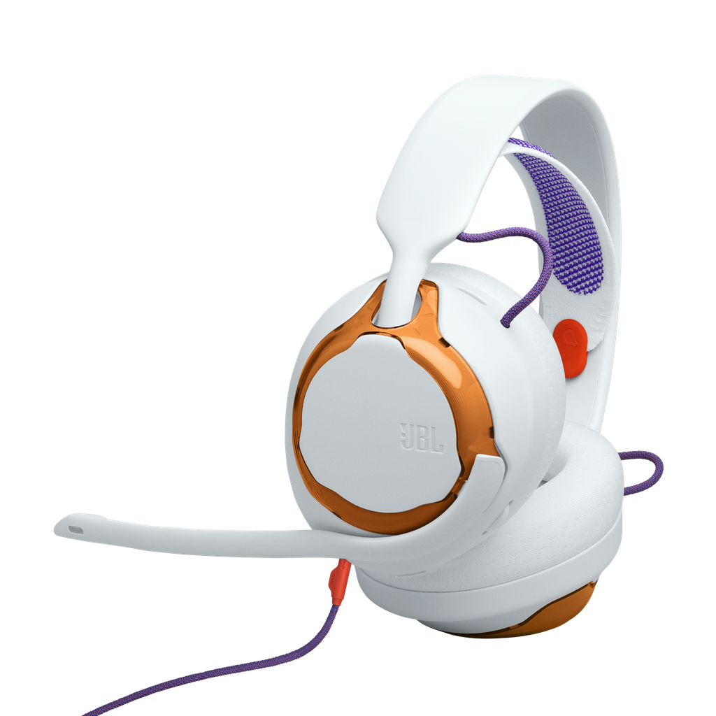 JBL Quantum 250 Gaming Wired On-Ear Headphones White Orange - JB.JBLQTUM250TEL