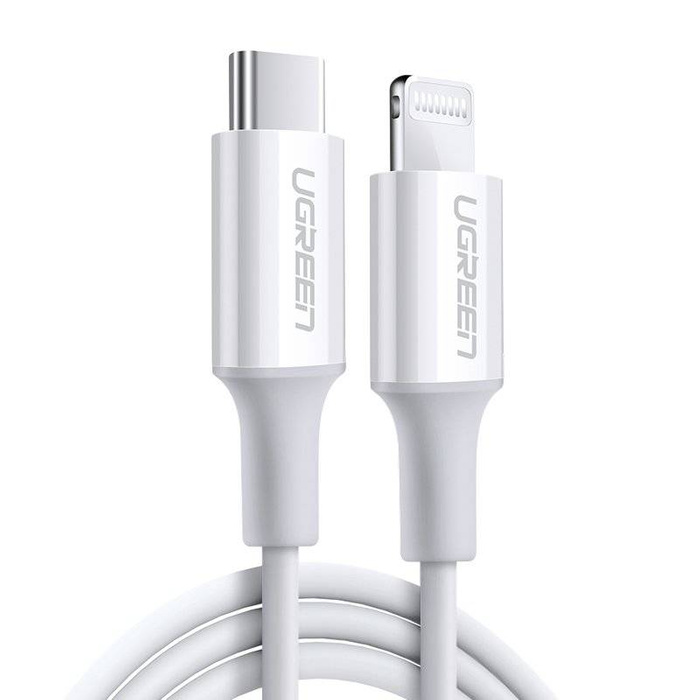 Ugreen Cable USB Type C - Lightning MFI 1m 3A 18W White 10493 