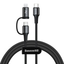 Baseus Twins 2-in-1 USB-C / USB-C And Lightning 1m Cable 60W black
