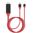 Hytech HY-XO53 Video Transmitter Red/Black Lightning to HDMI + USB 2m Mobile Phone Compatible Cable