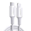 Ugreen Cable USB Type C - Lightning MFI 1m 3A 18W White 10493 