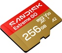 SANDISK 256GB Extreme GO microSDXC UHS-I Kart - 5K ve 4K UHD Video - 240MB/s Okuma, 160MB/s Yazma