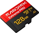 SanDisk Extreme PRO UHS-I microSD + SD Adaptör Kartı 128 GB, 250 MB/s Okuma ve 120 MB/s Yazma Hızları